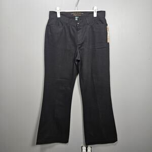 Lauren Jeans Co Womens 10 Manhattan Wide Leg Cotton Jeans Mid Rise Black Classic